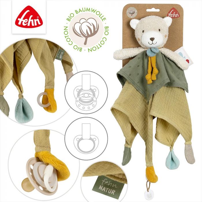 Fehn Nature Bear Comforter, made with Bio Cotton - Image 3