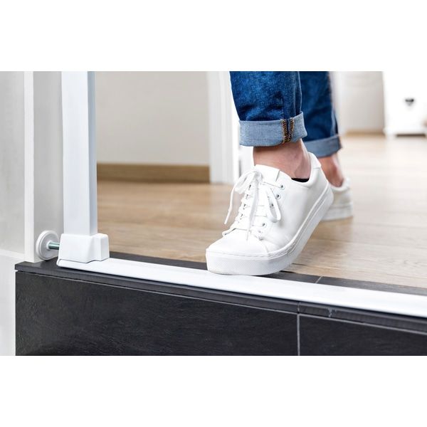 Safety 1st SecureTech Flat Step Safety Metal Gate with Thin Step Over Bar (73 to 80cm) - White - Image 2