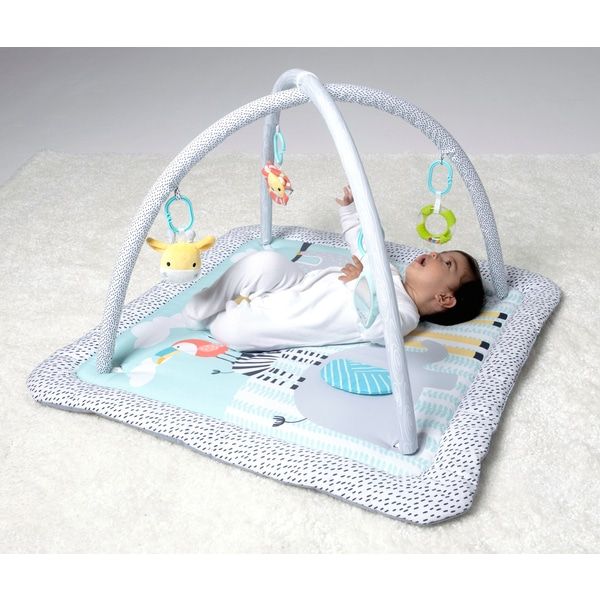 BabyZee 3-in-1 Sensory Play Gym, 3 ways to play: tummy time, playmat and lay and play gym - Safari