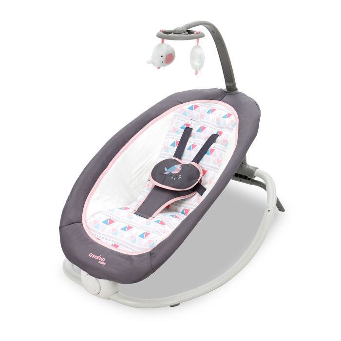 Asalvo Foldable Baby Bouncer – Pink Bird Design - Image 7