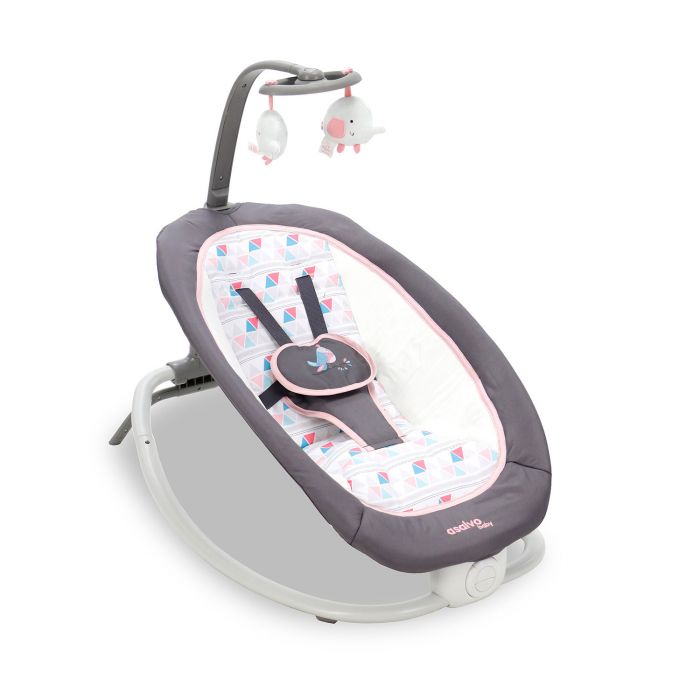 Asalvo Foldable Baby Bouncer – Pink Bird Design - Image 3