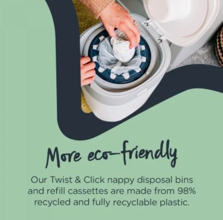 Tommee Tippee Twist & Click Nappy Disposal Bin & 6 Refill - Image 3