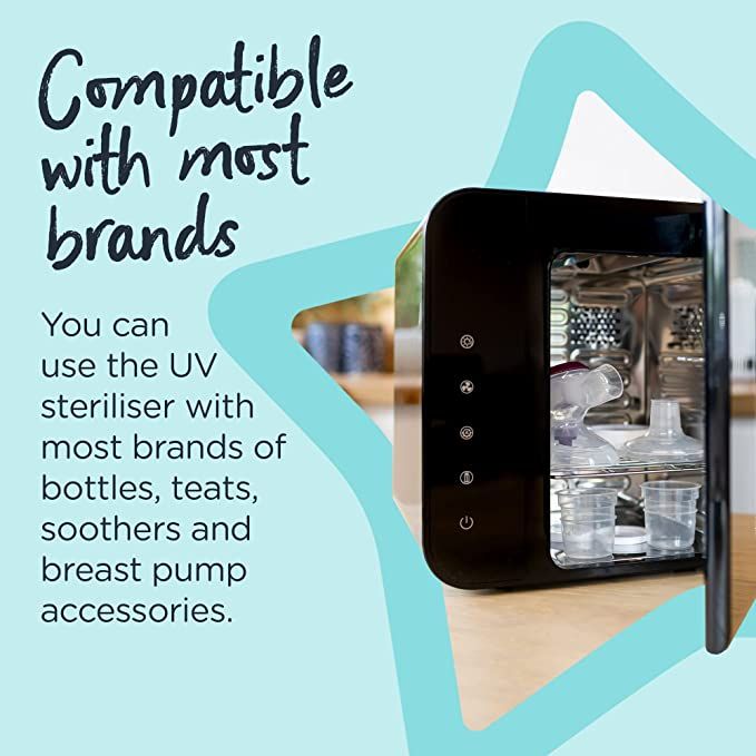 Tommee Tippee UV 3-in-1 Steriliser and Dryer for Baby Bottles and Accessories - Black - Image 3