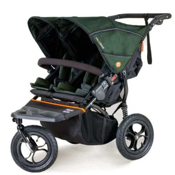 Out'n'About Nipper Double V5 Pushchair Lightweight, all-terrain buggy for two, suitable from birth to 4 years - Sycamore