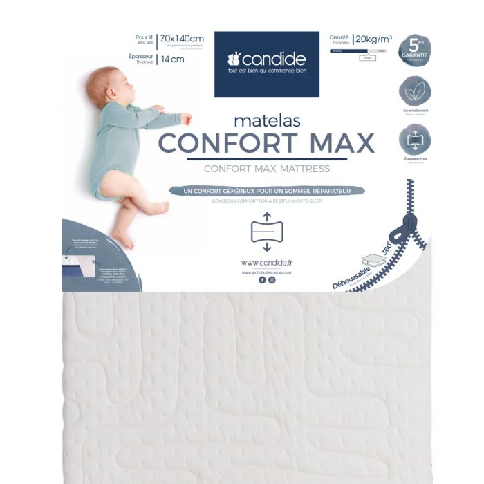 Candide Comfort Max Baby Mattress 70x140 cm – Removable 360° Cover - Image 2
