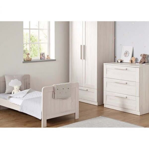 Mamas & Papas Atlas Cotbed, Dresser & Wardrobe Package - Nimbus White