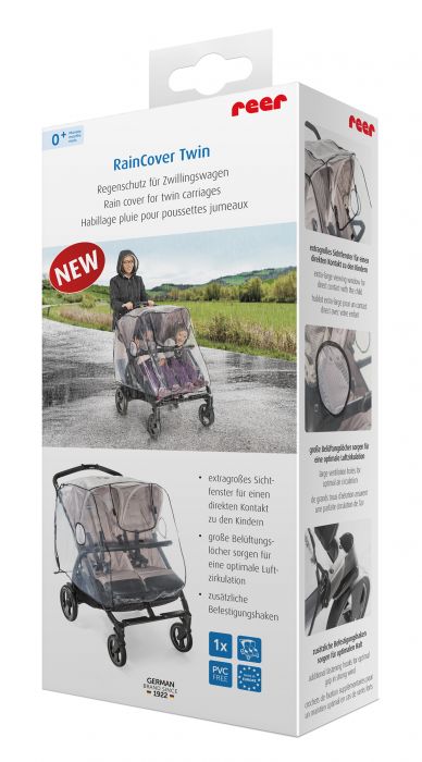 Reer Twin Pushchair Raincover - Side by Side Pushchair - Image 5