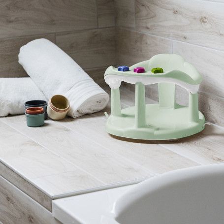 Thermobaby Aquababy Baby Bath Seat Ring with Toys - Green - Image 2
