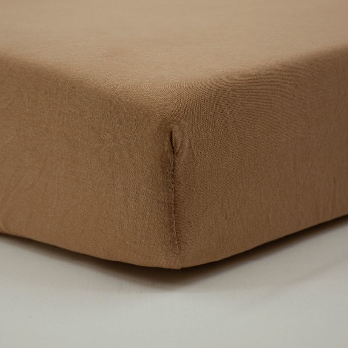 Little Band 2-Pack Baby Cotbed Fitted Sheets – 140 x 70 cm – Beige & Pecan – 100% Cotton - Image 6