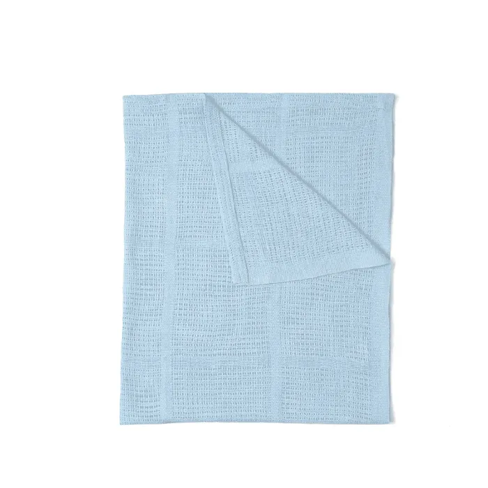 Soft Cotton Cellular Cot Blanket - Blue - Image 5