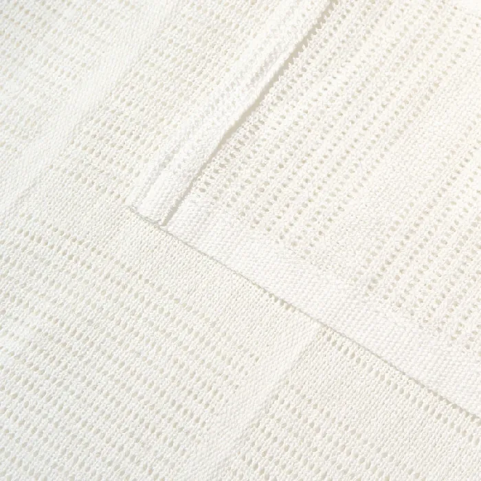 Soft Cotton Cellular Cot Blanket - White - Image 7