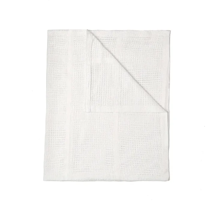 Soft Cotton Cellular Cot Blanket - White - Image 5
