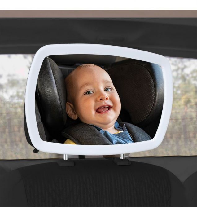 Asalvo LED Baby Car Mirror for Day and Night