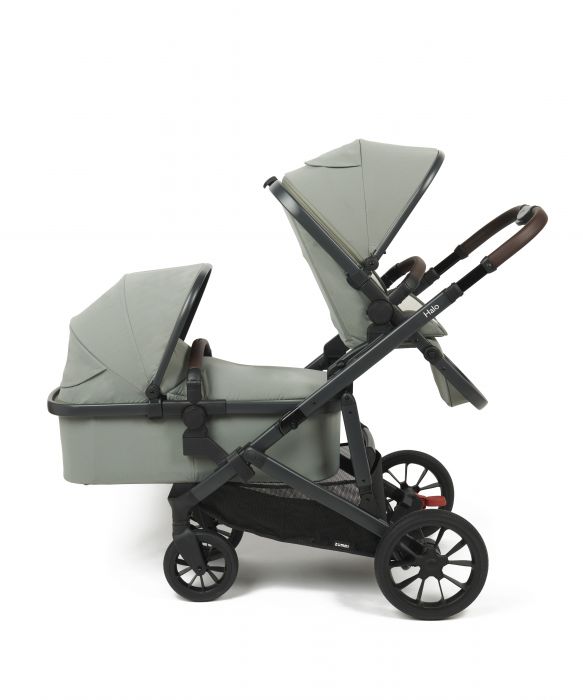 Babylo Zummi Halo Travel System (includes seat unit, carrycot, car seat adaptors, seat liner, organiser, cupholder & rain cover) - Sage Green - Image 13