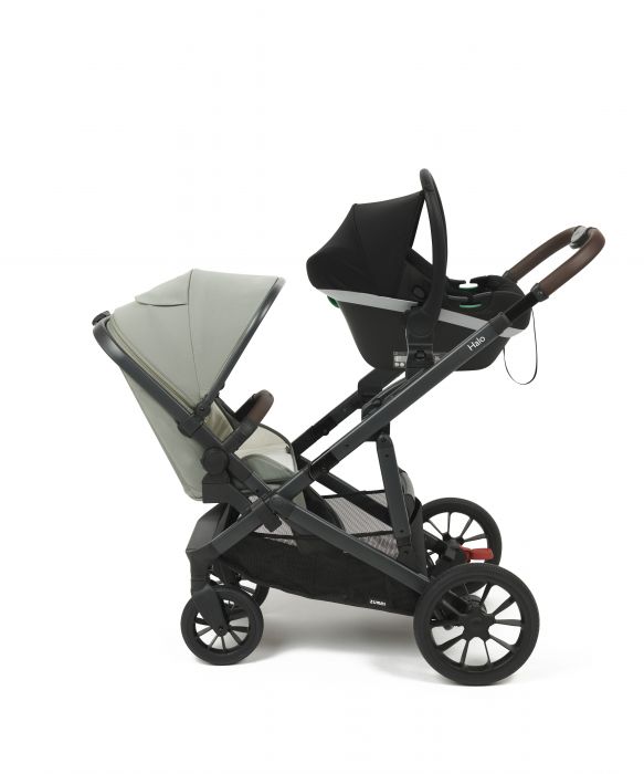 Babylo Zummi Halo Travel System (includes seat unit, carrycot, car seat adaptors, seat liner, organiser, cupholder & rain cover) - Sage Green - Image 22