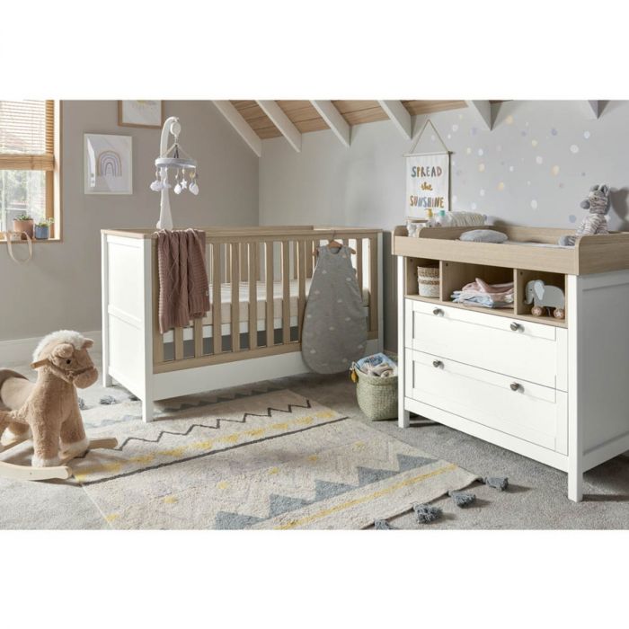 Mamas & Papas Harwell 2-Piece Cotbed Set with Dresser Changer – White