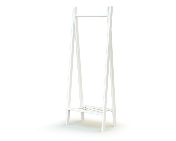 Children's Wooden Clothes Rail - White - Image 3