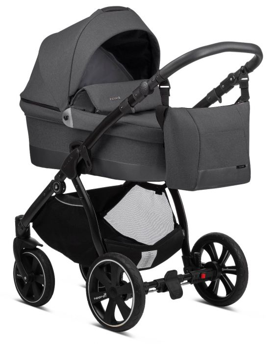 Noordi Sole.Go 3 in 1 Pram, Travel System includes Chassis, Carrycot, Seat Unit, Bumper bar, Mattress, Pram Bag, Raincover, Insect net, Cup Holder, Car seat & adaptors - Black - Image 6