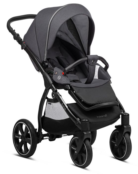 Noordi Sole.Go 3 in 1 Pram, Travel System includes Chassis, Carrycot, Seat Unit, Bumper bar, Mattress, Pram Bag, Raincover, Insect net, Cup Holder, Car seat & adaptors - Black - Image 10