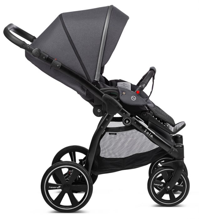 Noordi Sole.Go 3 in 1 Pram, Travel System includes Chassis, Carrycot, Seat Unit, Bumper bar, Mattress, Pram Bag, Raincover, Insect net, Cup Holder, Car seat & adaptors - Black - Image 12