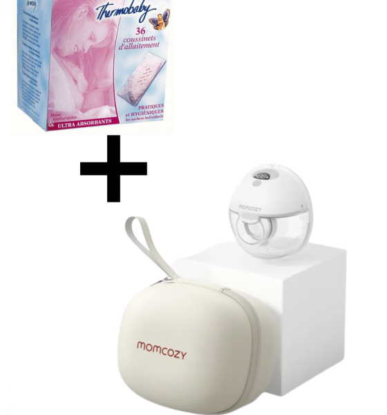 Momcozy All-in-one Single M5 Wearable Breast Pump - Painlessly Pump (+ 1 free box of Thermobaby Breast Pads)