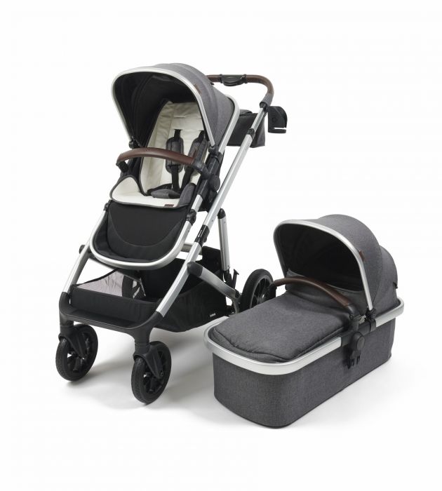 Babylo Zummi Halo Travel System (includes seat unit, carrycot, car seat adaptors, seat liner, organiser, cupholder & rain cover) - moon
