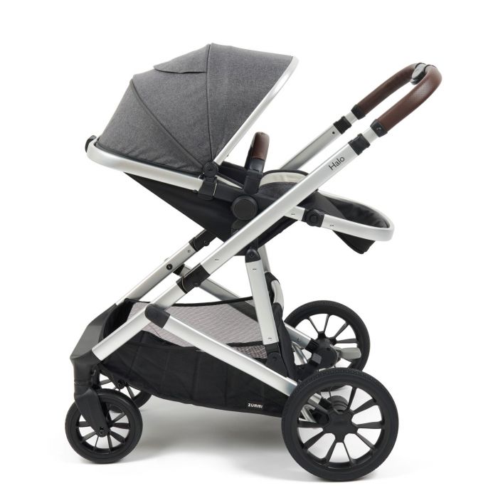 Babylo Zummi Halo Travel System (includes seat unit, carrycot, car seat adaptors, seat liner, organiser, cupholder & rain cover) - moon - Image 2